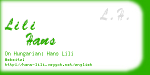 lili hans business card